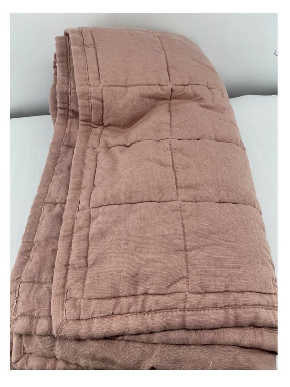 King Pillow Sham set. European Linen Box Quilted.